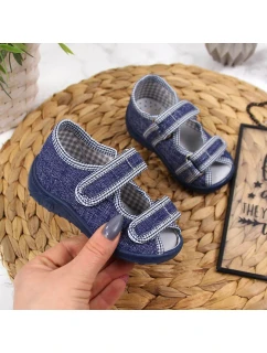 Chlapčenské domáce papuče sandále tmavomodré Nazo