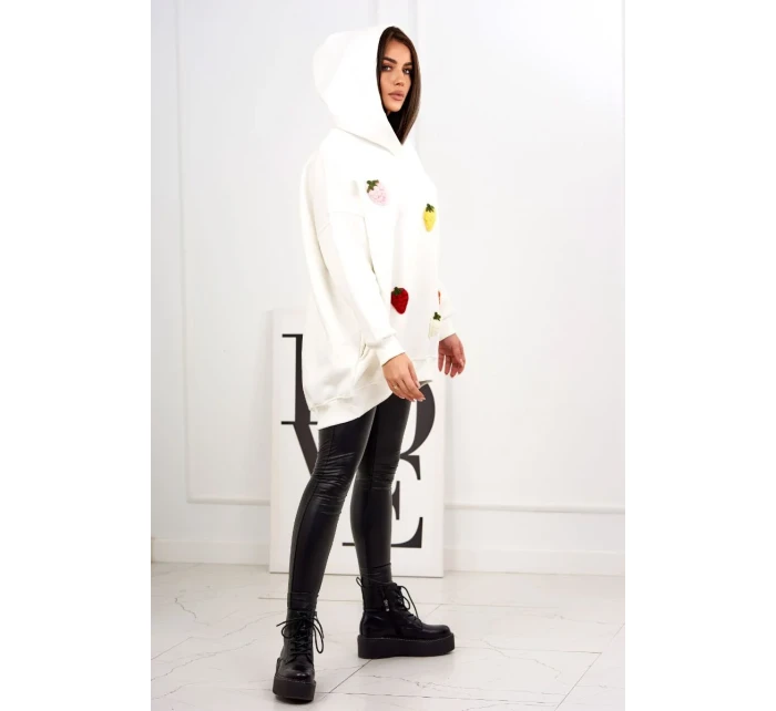 Zateplená mikina s model 19049176 motivem ecru - K-Fashion