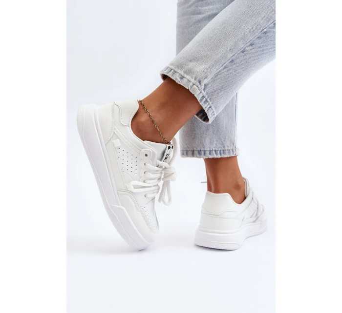 Dámské tenisky z ekokože bílé model 21648820 - Boto Dámské tenisky z ekokože bílé model 21648820 - Boto