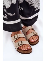 Dámské Zamszové Klapky S Přezkami Big Star model 21692074 Béžové - Big Star Shoes Dámské Zamszové Klapky S Přezkami Big Star model 21692074 Béžové - Big Star Shoes