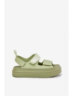 Sandały Damskie Na Platformie Z Rzepami Zielone Nitepira Sandały Damskie Na Platformie Z Rzepami Zielone Nitepira