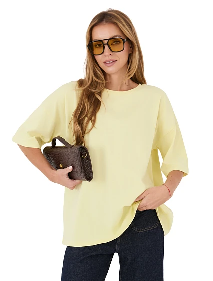 T shirt RV BZ model 22102534 jasny żółty - FPrice T shirt RV BZ model 22102534 jasny żółty - FPrice