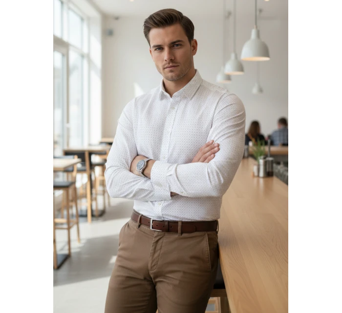 Koszula męska slim fit  biała model 22010032 - FashionStreet