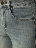 Dámske džínsy s vysokým pásom mom fit svetlomodré FashionStreet UY2909