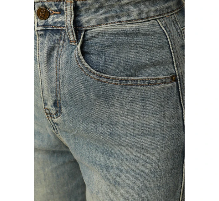 Dámske džínsy s vysokým pásom mom fit svetlomodré FashionStreet UY2909