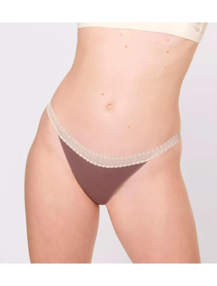 sloggi GO Ribbed R Thong C2P - BROWN - SLOGGI BROWN - SLOGGI sloggi GO Ribbed R Thong C2P - BROWN - SLOGGI BROWN - SLOGGI