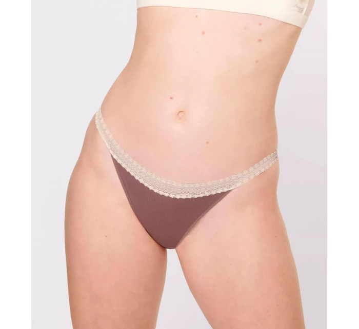sloggi GO Ribbed R Thong C2P - BROWN - SLOGGI BROWN - SLOGGI sloggi GO Ribbed R Thong C2P - BROWN - SLOGGI BROWN - SLOGGI