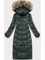 Tmavozelená ľahká dlhá dámska bunda (H-203)