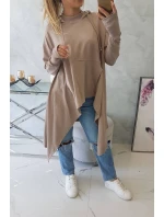 Halenka s rozšířeným spodním dílem tmavě béžová Halenka s rozšířeným spodním dílem tmavě béžová