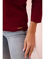 Dámska blúzka s lodičkovým výstrihom bordová