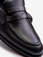 Męskie Skórzane Półbuty Loafersy Zazoo 1570/1 Czarne