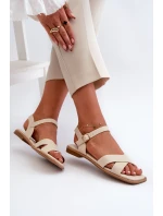 Dámské Ploché Sandály Z  Beige model 21664339 - S.Barski