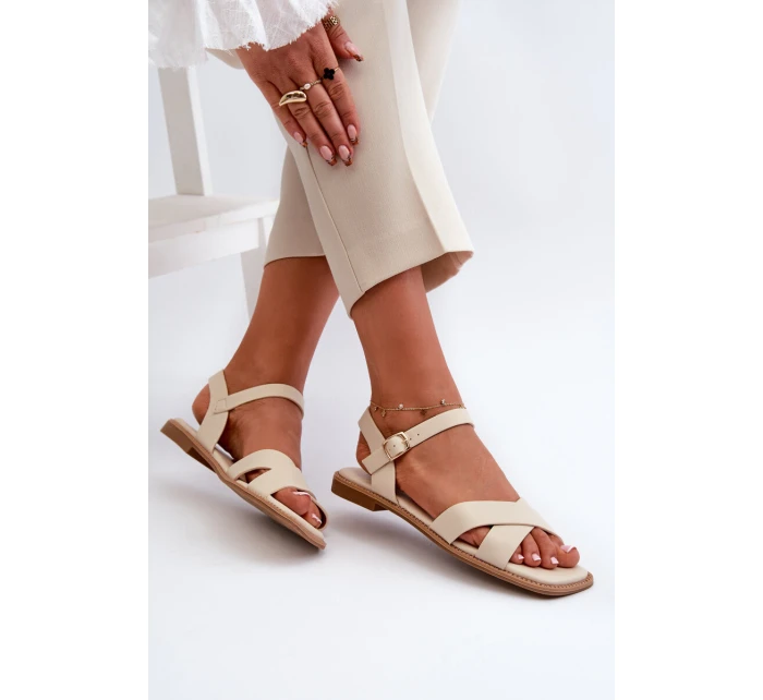 Dámské Ploché Sandály Z  Beige model 21664339 - S.Barski