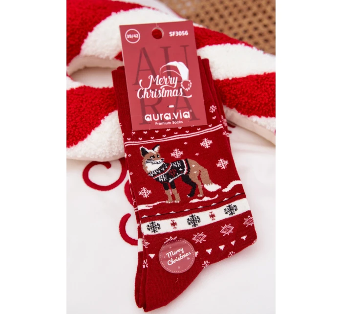 Pánské vánoční ponožky v červené model 21786689 - Aura.via