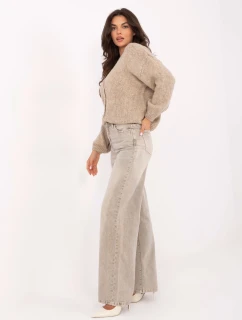 Nohavice D80028BB62487A2 sivo-béžové