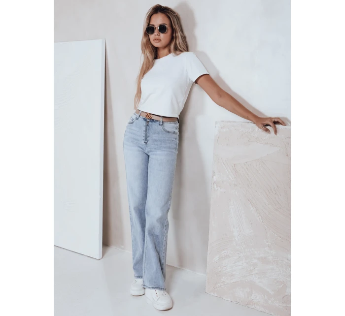 Dámské džíny s vysokým pasem a širokými nohavicemi světle modré Dstreet model 21992635 - FashionStreet