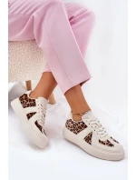 Dámské sneakers s leopardím vzorem na platformě béžové model 21689446 - Boto Dámské sneakers s leopardím vzorem na platformě béžové model 21689446 - Boto