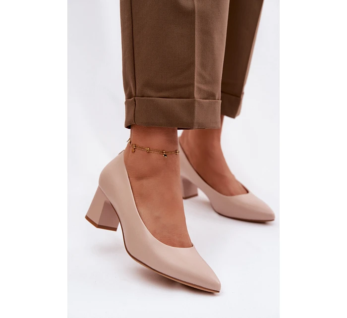 Lodičky na podpatku Sergio Leone PB413 Krémová Růžová