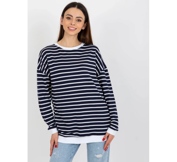 Dámska mikina LO BL LK 236.27X biela a tmavo modrá - FPrice Dámska mikina LO BL LK 236.27X biela a tmavo modrá - FPrice