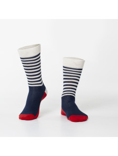 Pánske tmavomodré pruhované ponožky