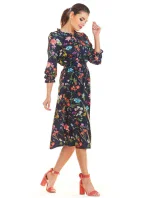 Denné šaty model M201 modré - kvetovaný vzor - Infinite You