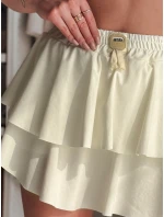 Mini sukňa s volánom FALBELA ecru FashionStreet CY0493