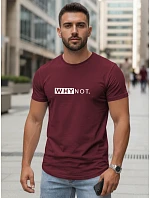 Pánske klasické streetwearové tričko s bordovou potlačou FashionStreet NX5122R Pánske klasické streetwearové tričko s bordovou potlačou FashionStreet NX5122R