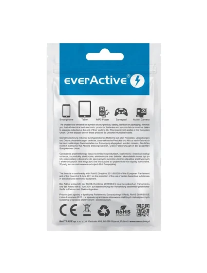 Napájací kábel everActive CBS-1IB (USB - Lightning ; 1 m; farba čierna)