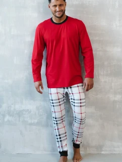 Talianska móda Andros s dlhým rukávom farba:červená/print