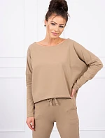 Súprava s oversize blúzkou camel