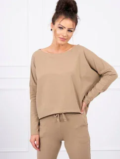 Souprava s oversize halenkou camel