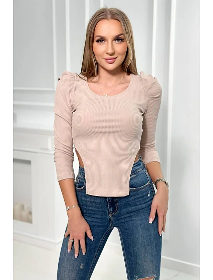 Halenka s model 18748529 rukávy tmavě béžová - K-Fashion