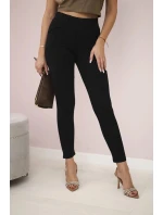 Bavlnené nohavice s mašľou čierne