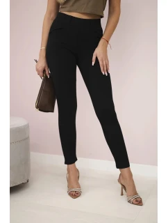 Bavlnené nohavice s mašľou čierne