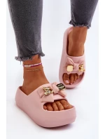 Dámské žabky s mašlí Růžové model 21652092 - Boto