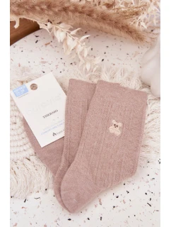 Teplé dámské ponožky s vlnou Medvídek Béžové