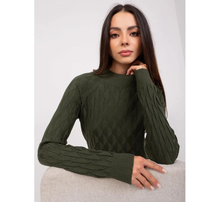 Sweter AT SW model 18904835 khaki - FPrice Sweter AT SW model 18904835 khaki - FPrice