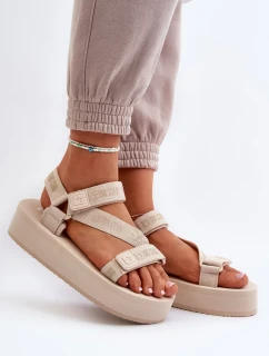 Dámske sandále na platforme Big Star - béžové