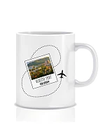 Personalizovaný klasický biely keramický hrnček s objemom 300 ml s fotografiou a cestovateľským motívom Personalizovaný klasický biely keramický hrnček s objemom 300 ml s fotografiou a cestovateľským motívom