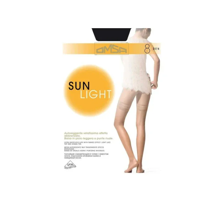Dámske samodržiace pančuchy Omsa Sun Light 8 deň