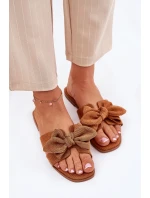Płaskie Klapki Damskie Z Kokardką Camel Tobin