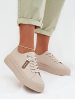 Dámské tenisky z pravé kůže D&A GR61-5591 Béžové