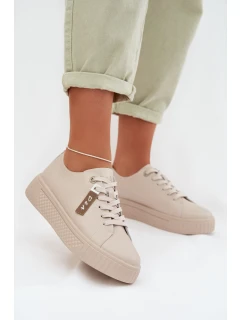 Dámské tenisky z pravé kůže D&A GR61-5591 Béžové