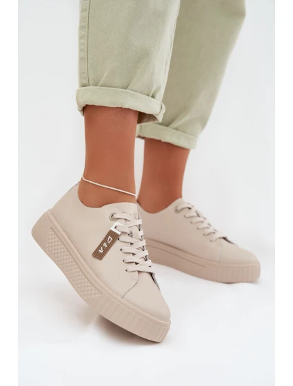 Dámské tenisky z pravé kůže D&A GR61-5591 Béžové