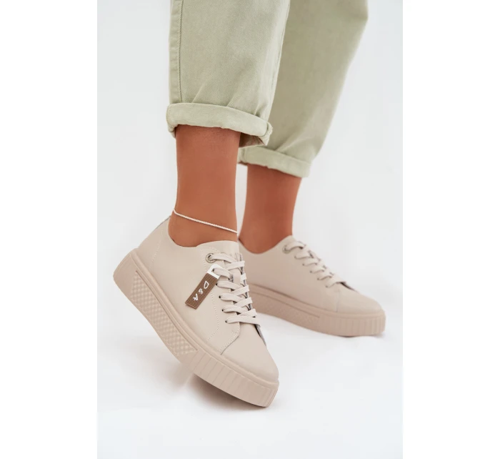 Dámské tenisky z pravé kůže D&A GR61-5591 Béžové