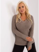 Sweter PM SW PM model 18949004 ciemny bezowy - FPrice Sweter PM SW PM model 18949004 ciemny bezowy - FPrice