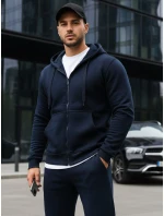 Pánská mikina na zip tmavě modrá model 21961957 - FashionStreet Pánská mikina na zip tmavě modrá model 21961957 - FashionStreet