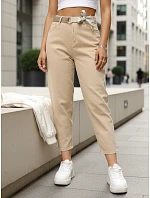 Jeansy damskie mom fit z wysokim stanem beżowe model 22092268 - FashionStreet