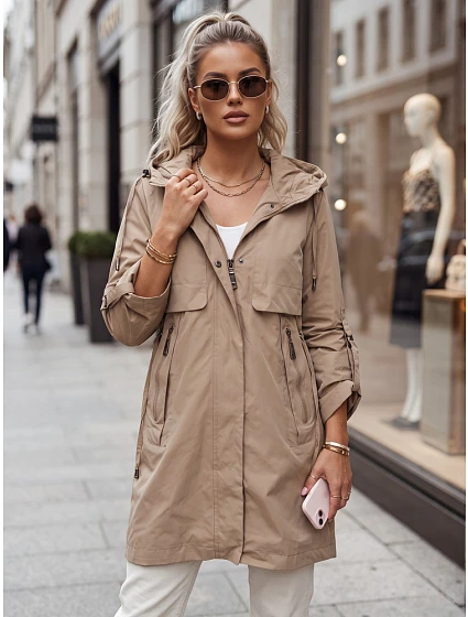 Kurtka damska parka przejściowa beżowa model 22349619 - FashionStreet Kurtka damska parka przejściowa beżowa model 22349619 - FashionStreet