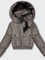 Šedá a béžová krátka zimná bunda J Style (5M3260-105)
